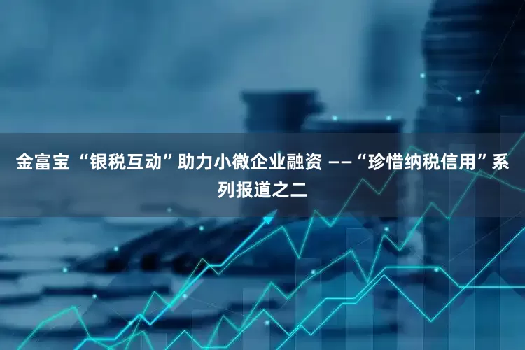 金富宝 “银税互动”助力小微企业融资 ——“珍惜纳税信用”系列报道之二