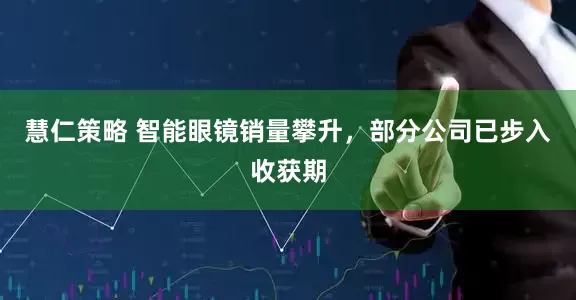 慧仁策略 智能眼镜销量攀升，部分公司已步入收获期